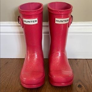 Hunter Pink Glitter Rainboots (Toddler 8)